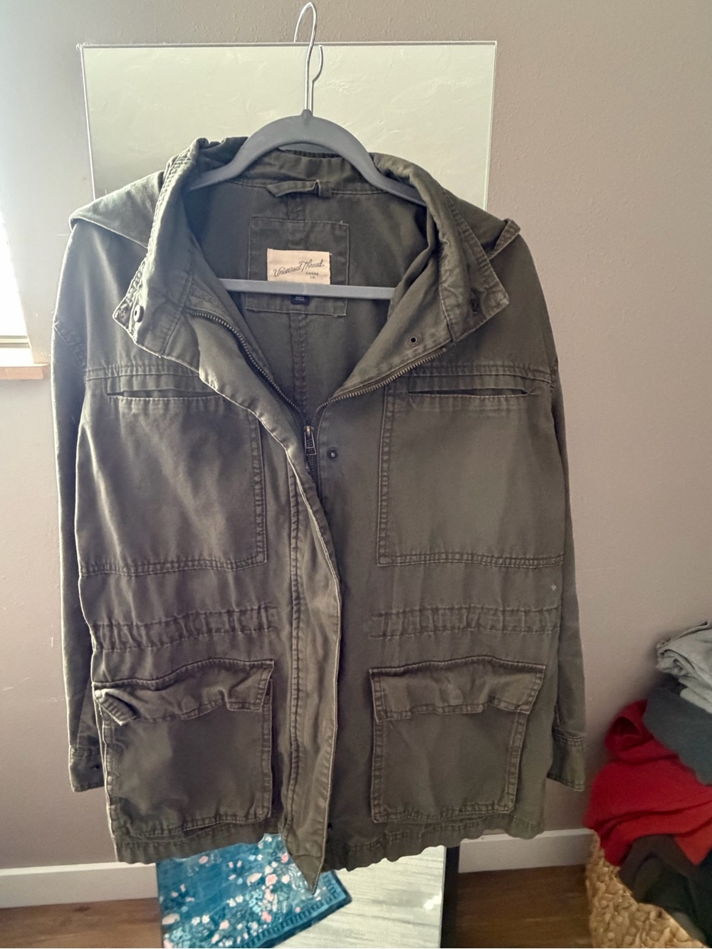 Universal Thread Olive Utility Jacket with Hood